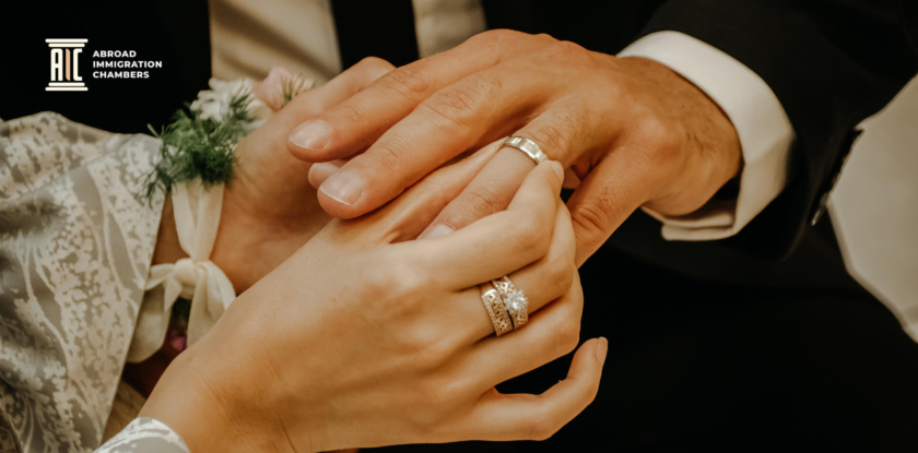 Image of Wedding happening and ring to finger