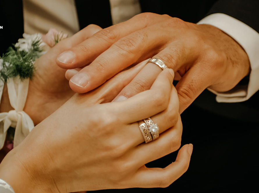 Image of Wedding happening and ring to finger